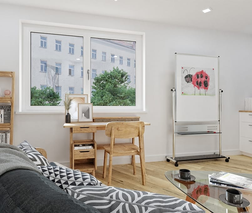 3D Rendering Innen - Arbeitszimmer